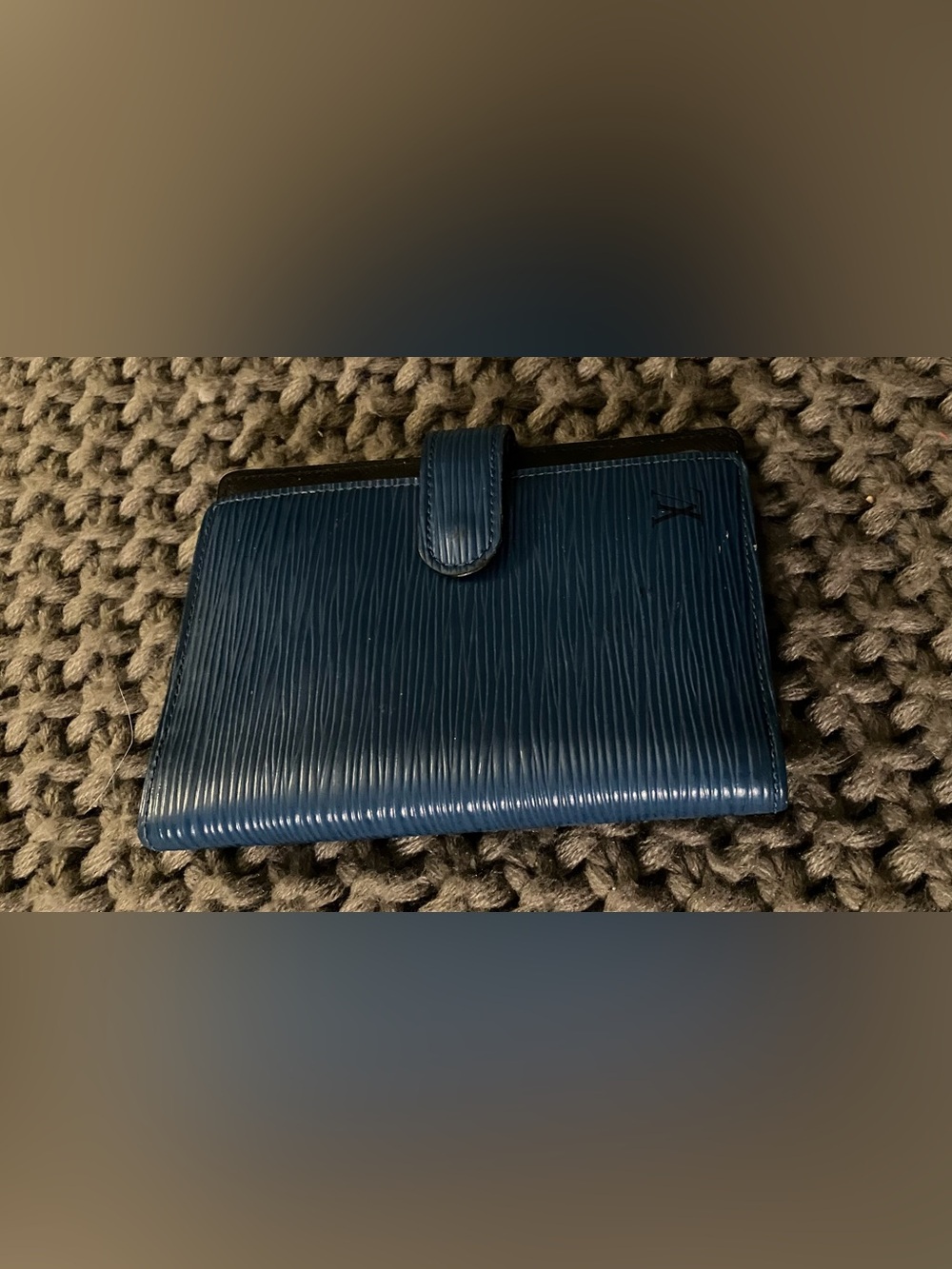 blue Louis Vuitton Epi leather compact bifold wallet